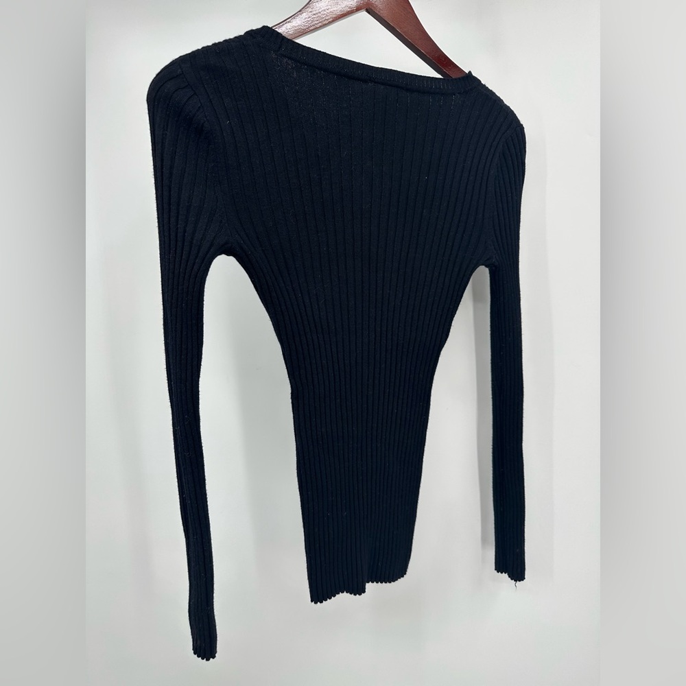 Rue21 Black Ribbed Knit Top - Picture 3 of 4